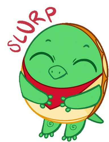 Cartoon Turtle Slurp GIF