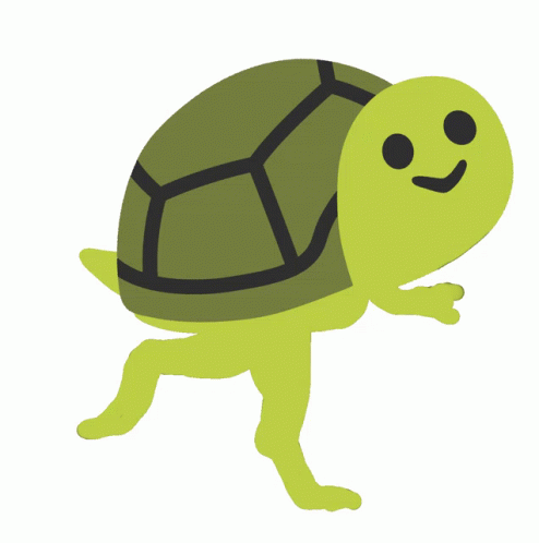 Cartoon Turtle Walking Long Legs GIF