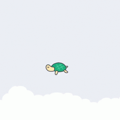 Cartoon Turtle Walking With Balloon GIF