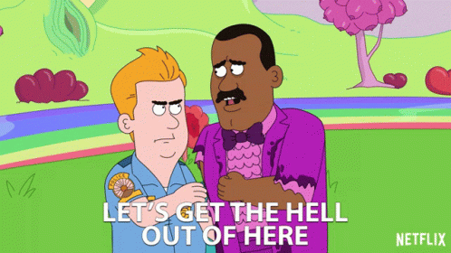 Cartoon Two Men Let Get Out