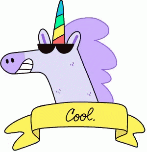 Cartoon Unicorn Wearing Sunglasses