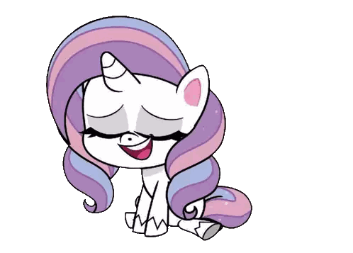 Cartoon Unicorn with Purple Hair