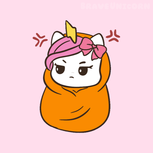 Cartoon Unicorn Wrapped In Blanket GIF