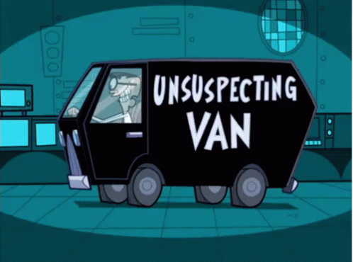 Cartoon Unsuspecting Black Van GIF