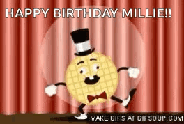 Cartoon Waffle in Top Hat and Bow Tie Dancing on Stage
