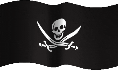 Cartoon Waiving Jolly Roger GIF