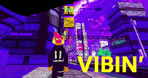 Cartoon Walking Down Street Vibin
