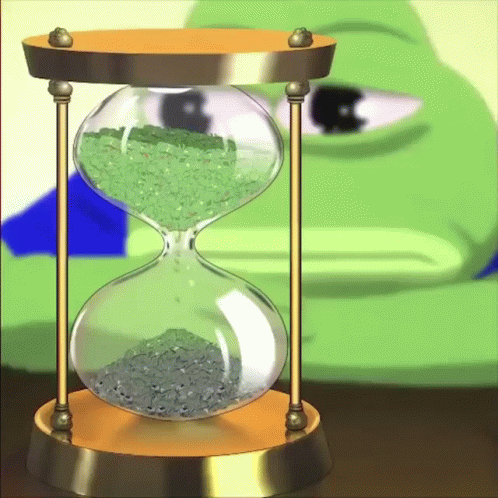 Cartoon Watching Sandglass Hourglass GIF