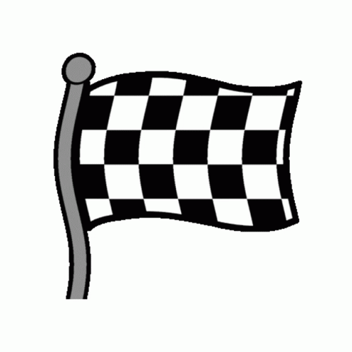 Cartoon Waving Checkered Flag GIF