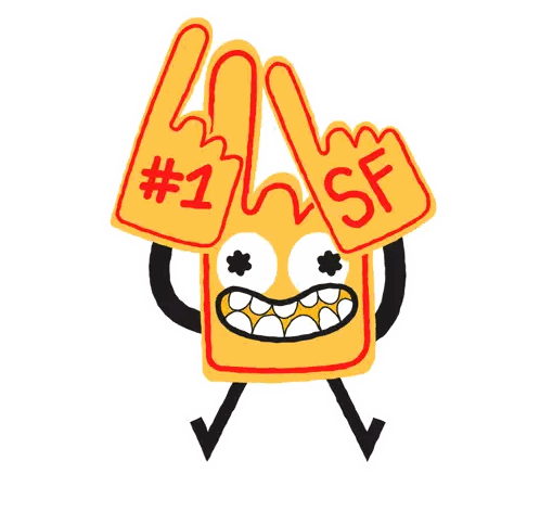 Cartoon Wearing Foam Fingers #1 SF