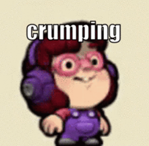 Cartoon Wearing Headphones And Glasses With Word Crumping GIF
