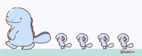 Cartoon Whale With Smaller Whales