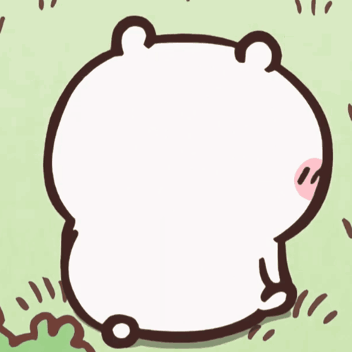 Cartoon White Bear With Pink Nose GIF