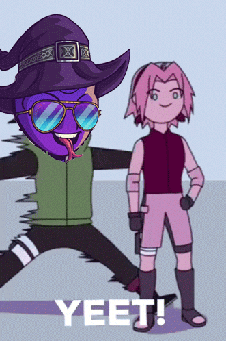 Cartoon Witch and Girl With Yeet