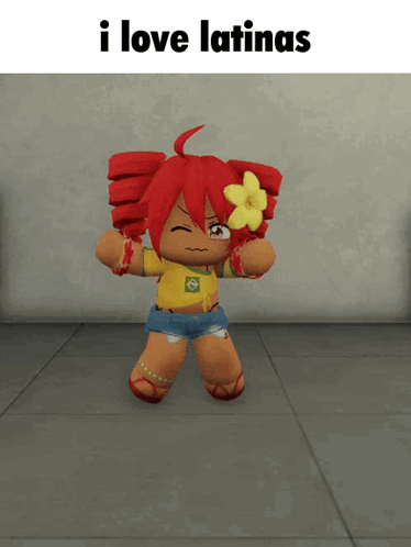 Cartoon With Flower Saying I Love Latinas