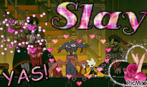 Cartoon with Hearts and Stay