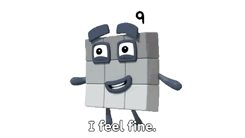 Cartoon With Number 9 Says I Feel Fine