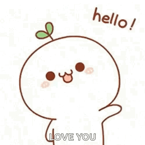Cartoon with Plant Saying Hello! Love You