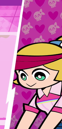 Cartoon With Skulls and Hearts on Purple Background