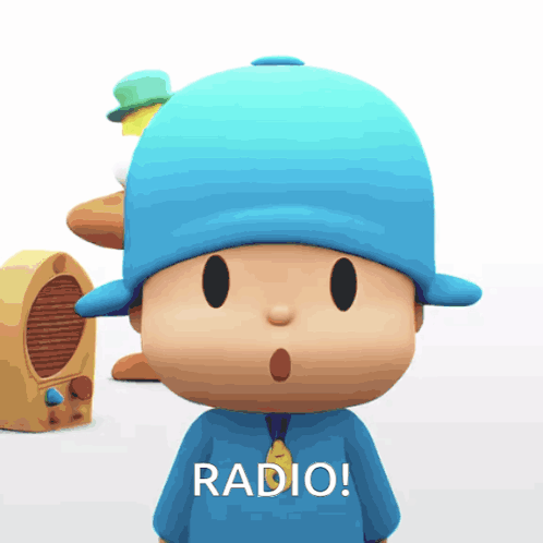 Cartoon With Word Radio