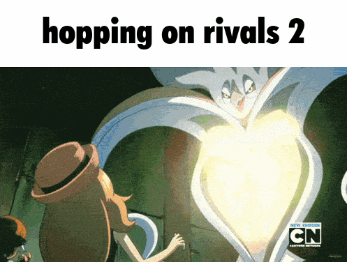 Cartoon With Words Hopping on Rivals 2