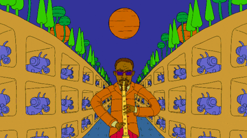 Cartoon Wiz Khalifa Playing Jazz GIF