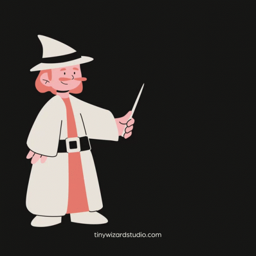 Cartoon Wizard Thank You Greeting GIF