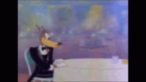 Cartoon Wolf in Tuxedo and Bow Tie