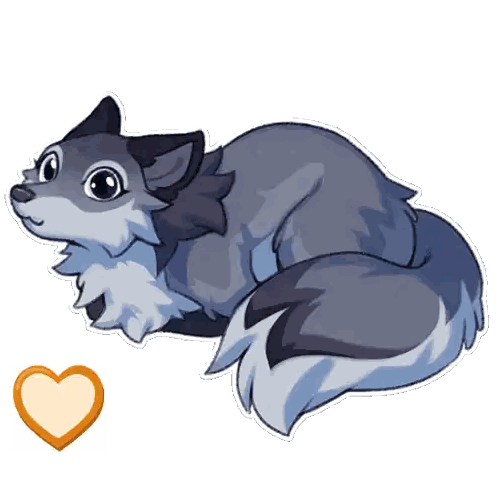 Cartoon Wolf With Heart