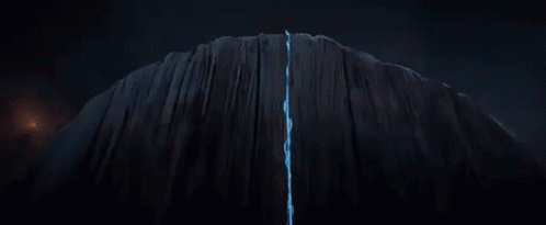 Cartoon Wolf With Red Eyes Holding Sword In Dark Room GIF
