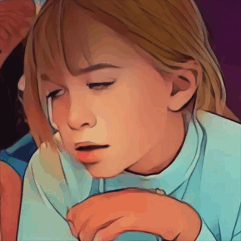 Cartoon Woman and Little Girl