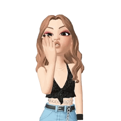 Cartoon Woman Blowing Kiss
