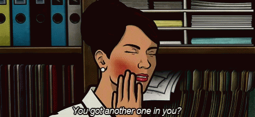 Cartoon Woman Covering Mouth You Got Another One in You