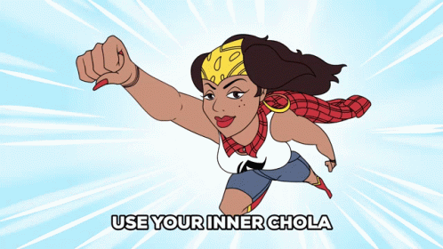 Cartoon Woman Flying Use Your Inner Chola GIF