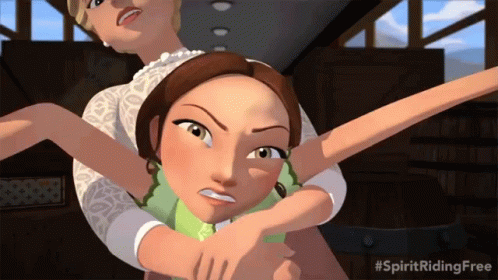 Cartoon Woman Holding Another Woman #SpiritRidingFree
