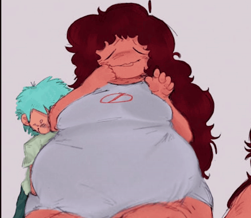 Cartoon Woman Holding Child