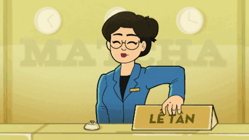 Cartoon Woman Holding Le Tan Sign