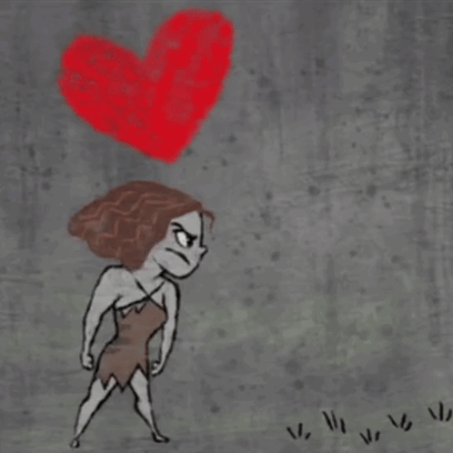 Cartoon Woman Holding Red Object GIF
