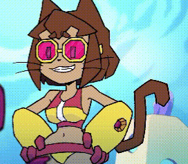 Cartoon Woman in Bikini and Sunglasses