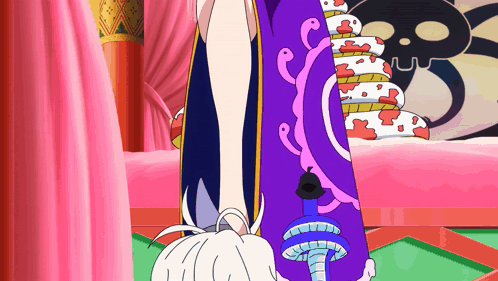Cartoon Woman in Purple Dress With Snake