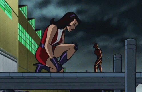 Cartoon Woman in Red Dress
