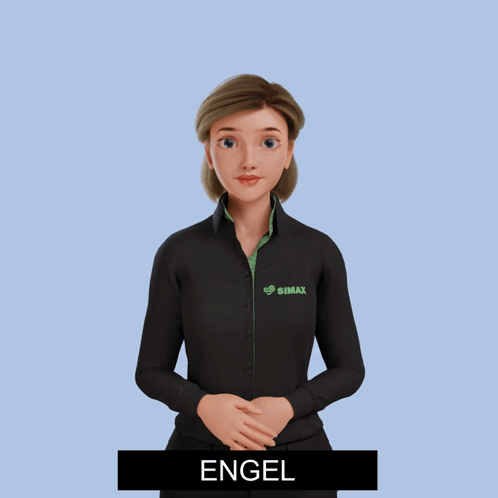 Cartoon Woman in Simax Shirt