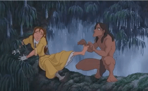 Cartoon Woman Kicking Man