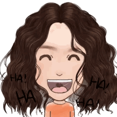 Cartoon Woman Laughing With Ha Written