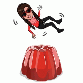 Cartoon Woman Laying On Red Jelly GIF