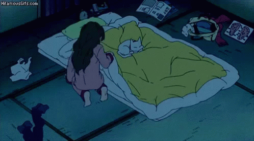 Cartoon Woman Lying On Bed GIF