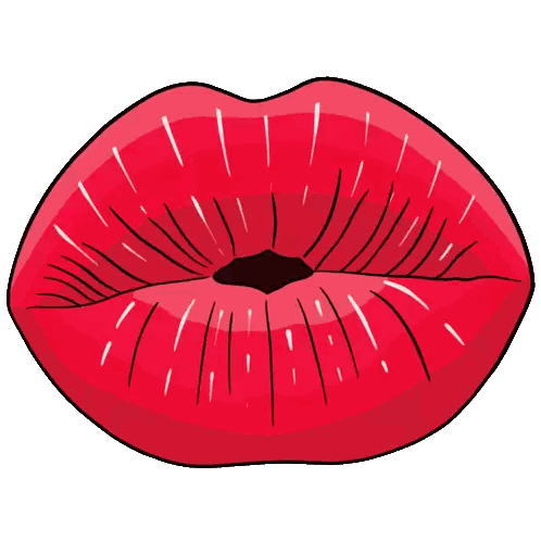 Cartoon Woman Red Lips