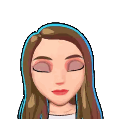 Cartoon Woman's Face with Closed Eyes