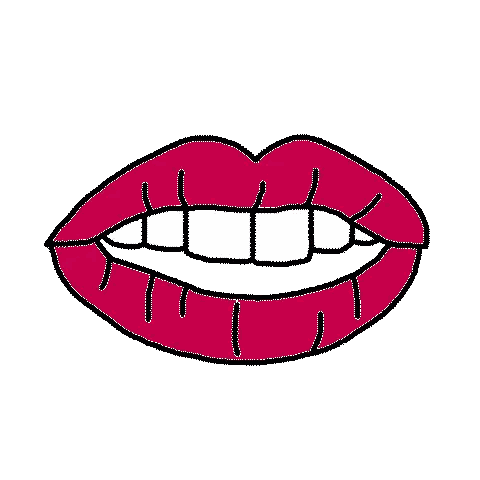 Cartoon Woman's Lips Saying Thank You