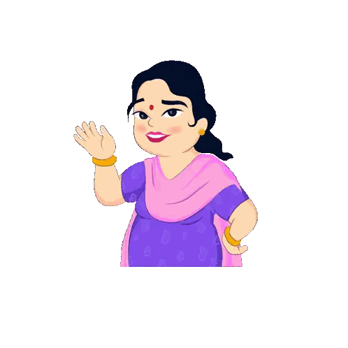 Cartoon Woman Saying Maa Ko Sab Pata Hai